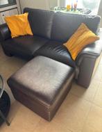 Canapé 2 places en cuir brun, 75 à 100 cm, Enlèvement, Utilisé, Industriel