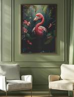 Uniek XXL Glasschilderij | Jungle Flamingo - 6 sizes, Huis en Inrichting, Oorspronkelijke maker, Verzenden, Nieuw, 125 cm of meer