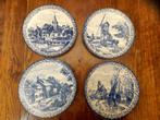 4 Jaargetijden, Delfts Blauw, vintage aardewerk wandborden, Ophalen of Verzenden