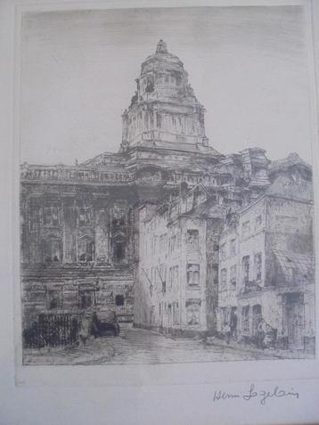 Henri Logelain  1889 - 1968  Litho Justitiepaleis Brussel, Envoi