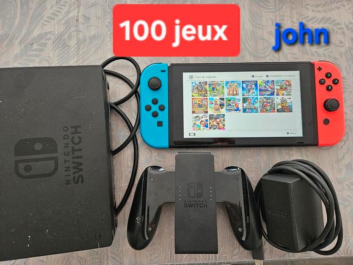 Nintendo switch met 100 games, Games en Spelcomputers, Spelcomputers | Nintendo Switch, Zo goed als nieuw, Ophalen of Verzenden