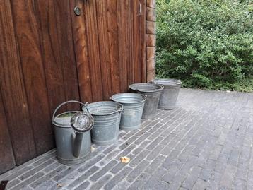Vintage ijzeren emmers en gieter, Enlèvement, Utilisé