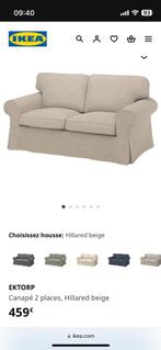 IKEA 2-persoonsbank+fauteuil + voetenbank nikkel, Huis en Inrichting, Ophalen, Zo goed als nieuw