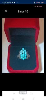 Superbe bague en argent massif avec turquoise naturelle, Bijoux, Sacs & Beauté, Bagues, Avec pierre précieuse, Argent, Femme, 17 à 18