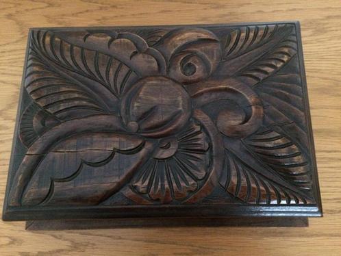 Vintage houten juwelenkistje, Antiek en Kunst, Curiosa en Brocante, Ophalen of Verzenden