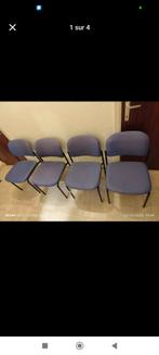 4 chaises de bureau de marque "Drisag" tissu bleu, Ophalen, Gebruikt, Blauw, Bureaustoel