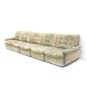 XXL vintage leren elementen bank modulaire zithoek jaren '60 beschikbaar voor biedingen