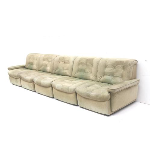 XXL vintage leren elementen bank modulaire zithoek jaren '60, Huis en Inrichting, Zitzakken, Verzenden