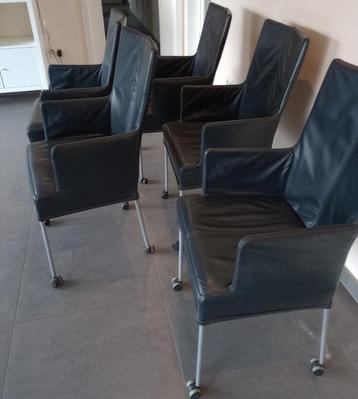 6 echt leren eetkamer stoelen beschikbaar voor biedingen