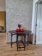 19e-eeuws antiek hangoor-/klaptafeltje met gedraaide poten, Ophalen