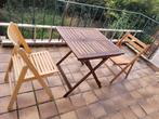 Set de jardin en teck avec 2 chaises pliables, Enlèvement, Comme neuf