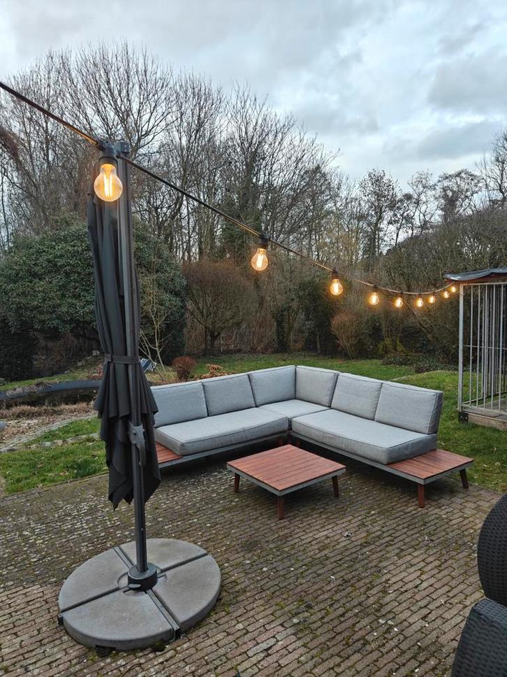 Gezellige lichtslinger 12 m – 12 lampen – warm sfeerlicht, Tuin en Terras, Buitenverlichting, Zo goed als nieuw, Netvoeding, Ophalen