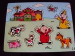 Bumba, leuke houten nopjes puzzel "de boerderij", Kinderen en Baby's, Ophalen of Verzenden