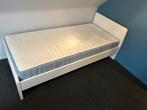 1-persoonsbed met matras, Ophalen, 90 cm, Eenpersoons, Wit