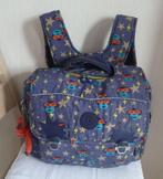 Kipling aktetas blauw multicolour lijn + aapje, 40 tot 50 cm, Blauw, Gebruikt, Ophalen of Verzenden