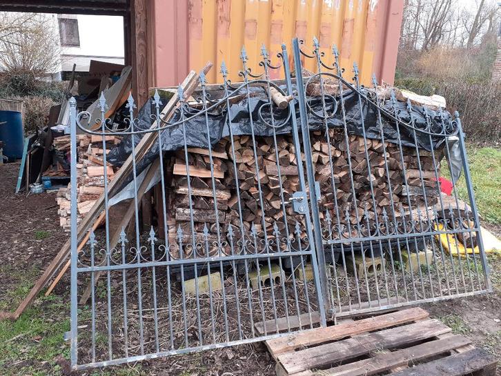 Double portail classique en fer forgé — 3 mètres de large, Jardin & Terrasse, Clôtures de jardin, Utilisé, Porte du jardin, Fer