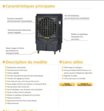 Canicule ? Restez au frais ! Rafraîchisseur d’air Master  beschikbaar voor biedingen