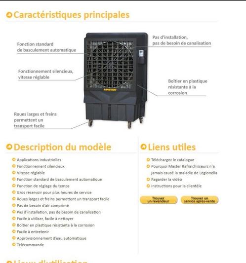 Canicule ? Restez au frais ! Rafraîchisseur d’air Master, Zakelijke goederen, Landbouw | Onroerend goed, Ophalen