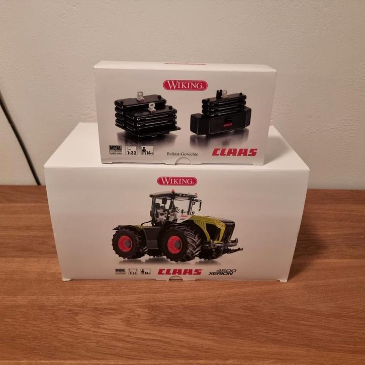 Claas Xerion 4500 met gewichtset Wiking, Hobby en Vrije tijd, Modelauto's | 1:32, Zo goed als nieuw, Tractor of Landbouw, Overige merken