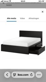 Bed met vier laden met wieltjes onder, Enlèvement, Comme neuf, Noir