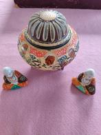 Satsuma Japans wierook potje 2 Buddha gesigneerd antiek, Ophalen of Verzenden