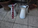 Franse wit metalen waterkan kruik brocante vintage decoratie, Ophalen of Verzenden, Gebruikt