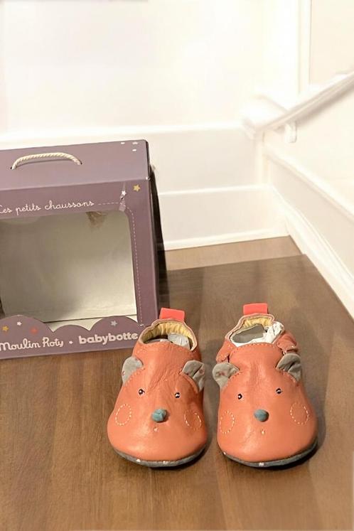 Moulin Roty leren babyschoentjes, Kinderen en Baby's, Babykleding | Schoentjes en Sokjes, Zo goed als nieuw, Jongetje of Meisje