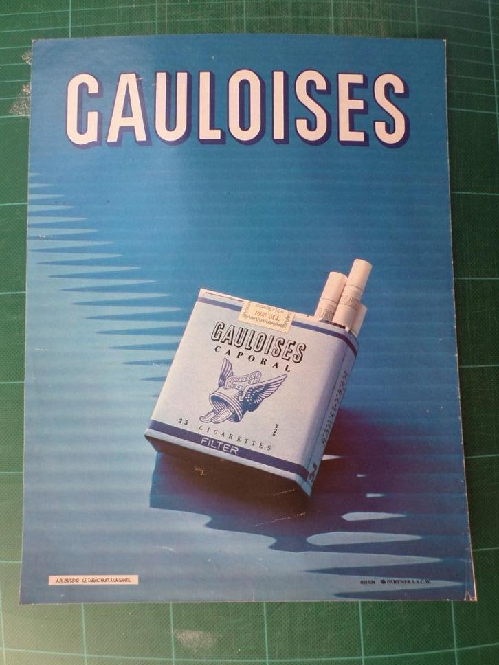 Gauloises cigarettes - publicité papier - 1984, Collections, Marques & Objets publicitaires, Utilisé, Autres types, Enlèvement ou Envoi