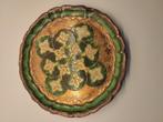 Italiaans Florentijns dienblad in groen en goud 1960, Huis en Inrichting, Woonaccessoires | Dienbladen, Ophalen, Gebruikt, Rond