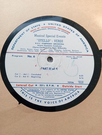 Office of International Information - Otello vinyl set  beschikbaar voor biedingen