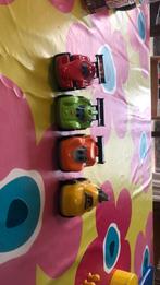 4 race autotjes, Verzamelen, Ophalen, Gebruikt