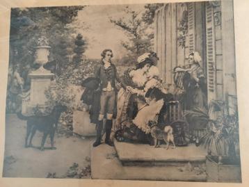 Afdruk "Departure for the Honeymoon" ingekaderd achter glas beschikbaar voor biedingen