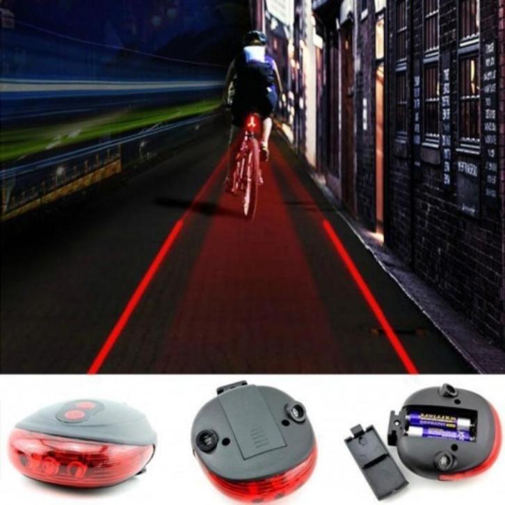 Fiets Laser Staart Waarschuwingslampje, Fietsen en Brommers, Fietsaccessoires | Fietsverlichting, Achterlicht, Nieuw, Batterij