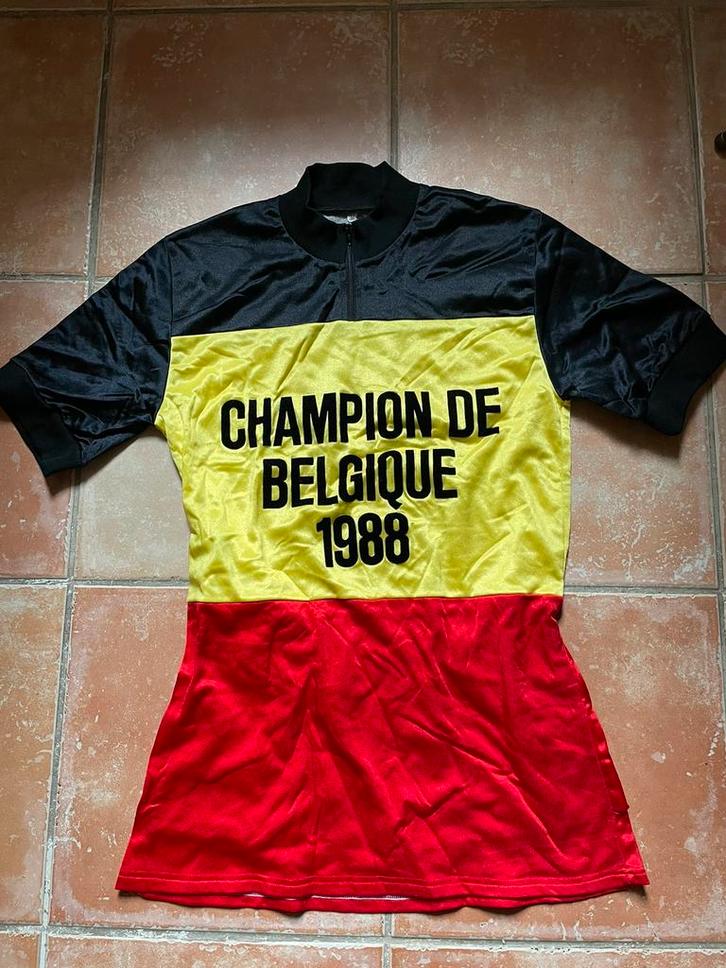 Maillot Champion de Belgique 1988, Sport en Fitness, Wielrennen, Zo goed als nieuw, Kleding, Ophalen of Verzenden
