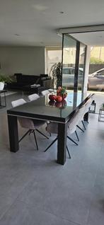 Eetkamer tafel, Huis en Inrichting, Tafels | Eettafels, Zo goed als nieuw, Vijf personen of meer, 150 tot 200 cm, Glas