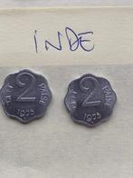 Devise INDE: 2 pièces de 2 paise: 1975, Ophalen of Verzenden, Zuid-Azië, Losse munt