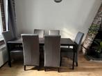 Complete set van 6 stoelen grijs leer, Ophalen, Zo goed als nieuw