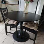 Ronde eettafel met 2 stoelen, Ophalen, Gebruikt, 50 tot 100 cm, Rond
