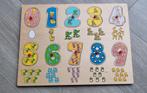 Houten inlegpuzzel met cijfers en getalbeelden, Kinderen en Baby's, Speelgoed | Kinderpuzzels, 10 tot 50 stukjes, Van hout, Gebruikt