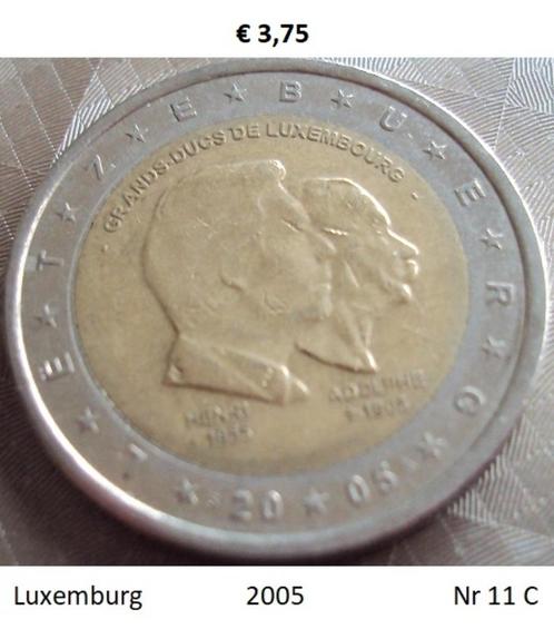 2 Euromunten Luxemburg, Postzegels en Munten, Munten | Europa | Euromunten, Losse munt, 2 euro, Luxemburg, Ophalen of Verzenden