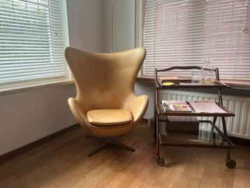 Prachtige Fritz Hansen Eggchair in Camel leder beschikbaar voor biedingen