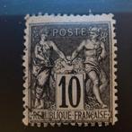 1877 France, Paix et Commerce, 10 lilas noirs Type 2, timbre, Affranchi, Enlèvement ou Envoi