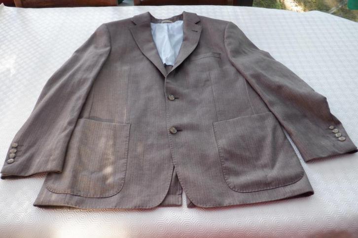 Mannen vest in linnen, Kleding | Heren, Truien en Vesten, Zo goed als nieuw, Bruin, Ophalen