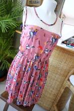 vintage dressing jurk: vogels sieren vliegend, Kleding | Dames, Maat 38/40 (M), Overige kleuren, Vintage Dressing, Ophalen of Verzenden