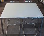 Ikea / Eettafel met 4 stoelen - Glas en Metaal, Huis en Inrichting, Tafels | Eettafels, Ophalen, Gebruikt, 100 tot 150 cm, 50 tot 100 cm