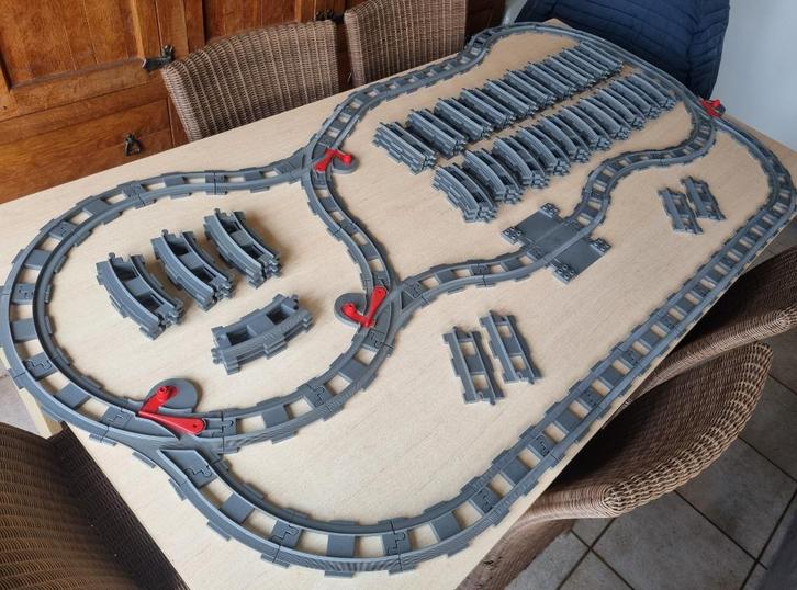 Enorm Lot van 123 Duplo Treinsporen ( Dark Bluish Gray ), Kinderen en Baby's, Speelgoed | Duplo en Lego, Duplo, Ophalen of Verzenden