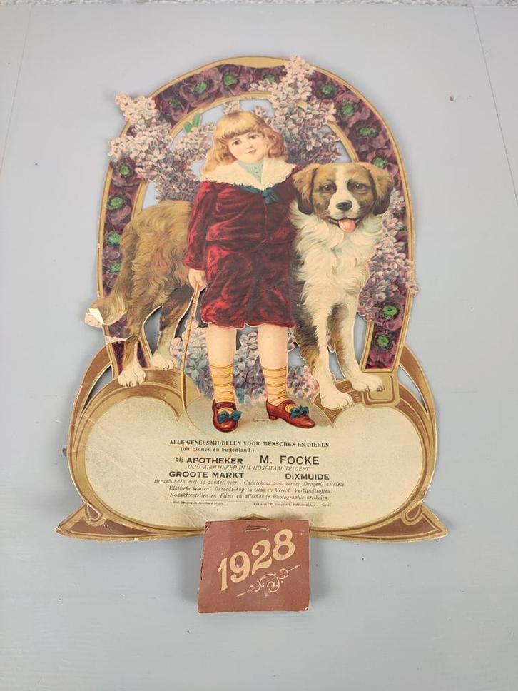 Reclame kalender apotheek 1928, Verzamelen, Merken en Reclamevoorwerpen, Zo goed als nieuw, Ophalen of Verzenden