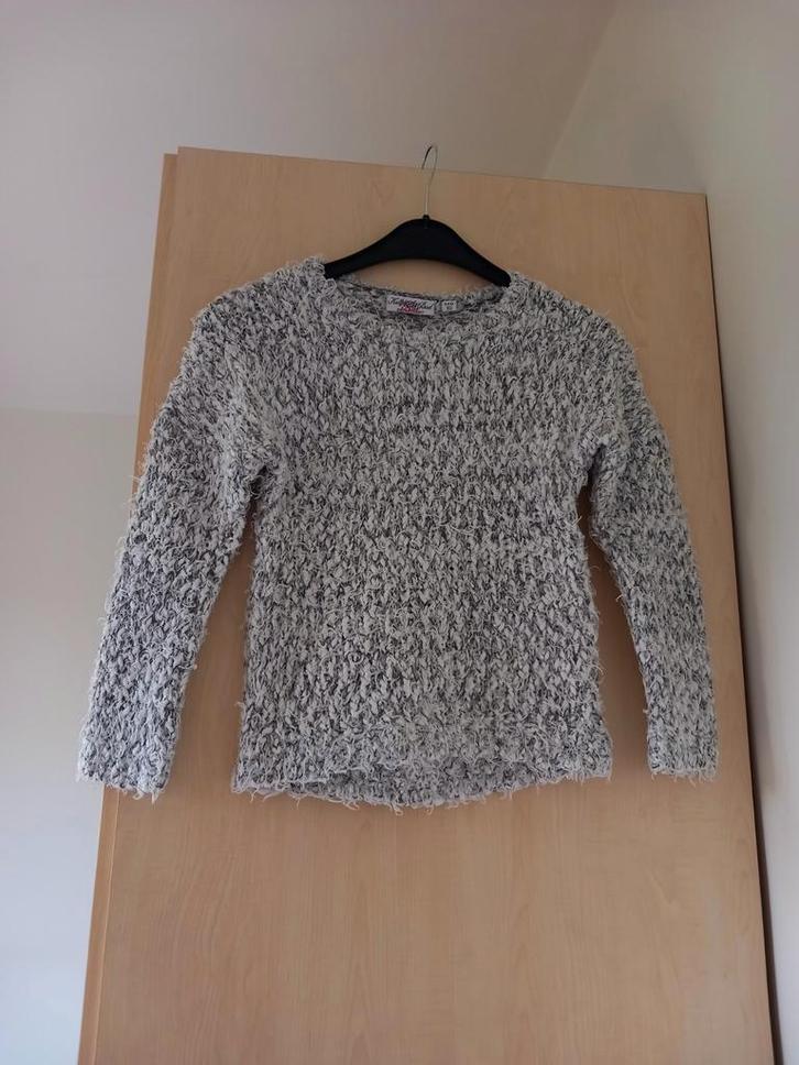 Wit/grijze trui Knot so bad, maat 140, als nieuw, Kinderen en Baby's, Kinderkleding | Maat 140, Zo goed als nieuw, Meisje, Trui of Vest