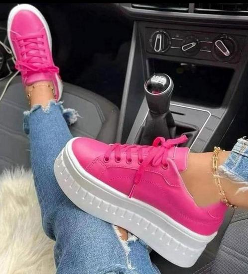 Hoge zool - Roze Wit dames Sneakers sneaker NIEUW maat 40-39, Kleding | Dames, Schoenen, Nieuw, Sneakers, Roze, Ophalen of Verzenden