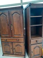 eiken kast tweedelig, Huis en Inrichting, Ophalen, Gebruikt, Eikenhout, Met deur(en)